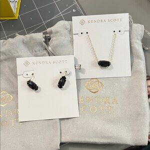 Kendra Scott Black Necklace and Earring Set
